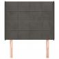 Preview: Kopfteil mit Ohren Dunkelgrau 103x16x118/128 cm Samt
