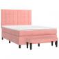 Preview: Boxspringbett mit Matratze Rosa 140x200 cm Samt