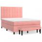 Preview: Boxspringbett mit Matratze Rosa 140x190 cm Samt