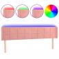 Preview: LED Kopfteil Rosa 163x16x78/88 cm Samt