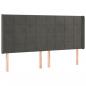 Preview: LED Kopfteil Dunkelgrau 203x16x118/128 cm Samt