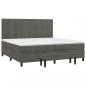 Preview: Boxspringbett mit Matratze Dunkelgrau 200x200 cm Samt