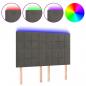 Preview: LED Kopfteil Dunkelgrau 144x5x118/128 cm Samt
