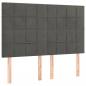 Preview: LED Kopfteil Dunkelgrau 144x5x118/128 cm Samt