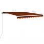 Preview: Einziehbare Markise Handbetrieben 350 x 250 cm Orange und Braun