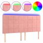 Preview: LED Kopfteil Rosa 160x5x118/128 cm Samt