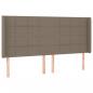 Preview: LED Kopfteil Taupe 203x16x118/128 cm Stoff