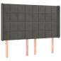 Preview: LED Kopfteil Dunkelgrau 147x16x118/128 cm Samt