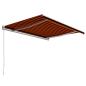 Preview: Einziehbare Markise Handbetrieben 450 x 300 cm Orange und Braun