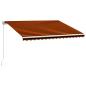 Preview: Einziehbare Markise Handbetrieben 450 x 300 cm Orange und Braun