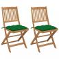Preview: ARDEBO.de - Klappbare Gartenstühle 2 Stk. mit Kissen Massivholz Akazie