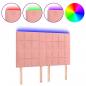 Preview: LED Kopfteil Rosa 144x5x118/128 cm Samt