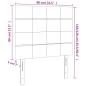 Preview: LED Kopfteil Schwarz 80x5x118/128 cm Samt