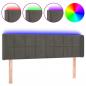 Preview: LED Kopfteil Dunkelgrau 147x16x78/88 cm Samt