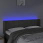 Preview: LED Kopfteil Dunkelgrau 147x16x78/88 cm Samt