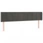 Preview: LED Kopfteil Dunkelgrau 163x16x78/88 cm Samt
