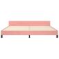 Preview: Bettgestell mit Kopfteil Rosa 200x200 cm Samt
