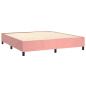 Preview: Boxspringbett mit Matratze & LED Rosa 160x200 cm Samt