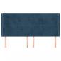Preview: Kopfteil mit Ohren Dunkelblau 163x23x118/128 cm Samt