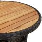 Preview: ARDEBO.de - 5-tlg. Garten-Bistro-Set mit Kissen Schwarz Poly Rattan