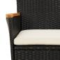 Preview: 5-tlg. Garten-Bistro-Set mit Kissen Schwarz Poly Rattan