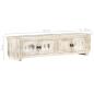 Preview: TV-Schrank Weiß 140x30x35 cm Massivholz Mango 