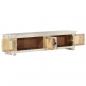 Preview: TV-Schrank Weiß 140x30x35 cm Massivholz Mango 
