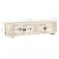 Preview: TV-Schrank Weiß 140x30x35 cm Massivholz Mango 