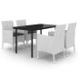Preview: 5-tlg. Garten-Essgruppe mit Auflagen Poly Rattan und Glas