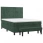 Preview: Boxspringbett mit Matratze Dunkelgrün 140x200 cm Samt