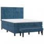 Preview: Boxspringbett mit Matratze Dunkelblau 140x200 cm Samt