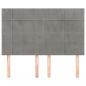 Preview: Kopfteile 4 Stk. Hellgrau 72x5x78/88 cm Samt