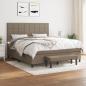 Preview: ARDEBO.de - Boxspringbett mit Matratze Taupe 160x200 cm Stoff