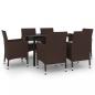 Preview: 7-tlg. Garten-Essgruppe mit Auflagen Poly Rattan und Glas