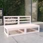Preview: ARDEBO.de - Gartensofa 2-Sitzer Weiß Massivholz Kiefer