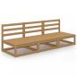 Preview: Outdoor-Sofa 3-Sitzer Honigbraun Massivholz Kiefer