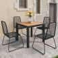 Preview: ARDEBO.de - 5-tlg. Garten-Essgruppe PVC Rattan Schwarz und Braun