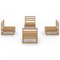 Preview: 4-tlg. Garten-Lounge-Set Honigbraun Massivholz Kiefer