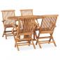 Preview: ARDEBO.de - 5-tlg. Garten-Essgruppe Klappbar Massivholz Teak