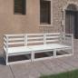 Preview: ARDEBO.de - Outdoor-Sofa 3-Sitzer Weiß Massivholz Kiefer