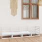 Preview: ARDEBO.de - Outdoor-Sofa 4-Sitzer Weiß Massivholz Kiefer