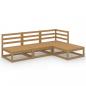Preview: 4-tlg. Garten-Lounge-Set Honigbraun Massivholz Kiefer