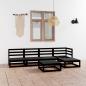 Preview: ARDEBO.de - 6-tlg. Garten-Lounge-Set Schwarz Massivholz Kiefer