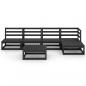 Preview: 6-tlg. Garten-Lounge-Set Schwarz Massivholz Kiefer
