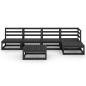 Preview: 6-tlg. Garten-Lounge-Set Schwarz Massivholz Kiefer