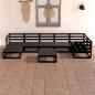 Preview: ARDEBO.de - 8-tlg. Garten-Lounge-Set Schwarz Massivholz Kiefer