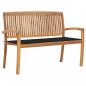 Preview: ARDEBO.de - Stapelbare Gartenbank mit Auflage 128,5 cm Massivholz Teak