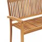 Preview: Stapelbare Gartenbank mit Auflage 128,5 cm Massivholz Teak