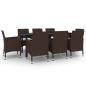 Preview: 9-tlg. Garten-Essgruppe mit Auflagen Poly Rattan und Glas