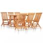 Preview: ARDEBO.de - 7-tlg. Garten-Essgruppe Klappbar Massivholz Teak
